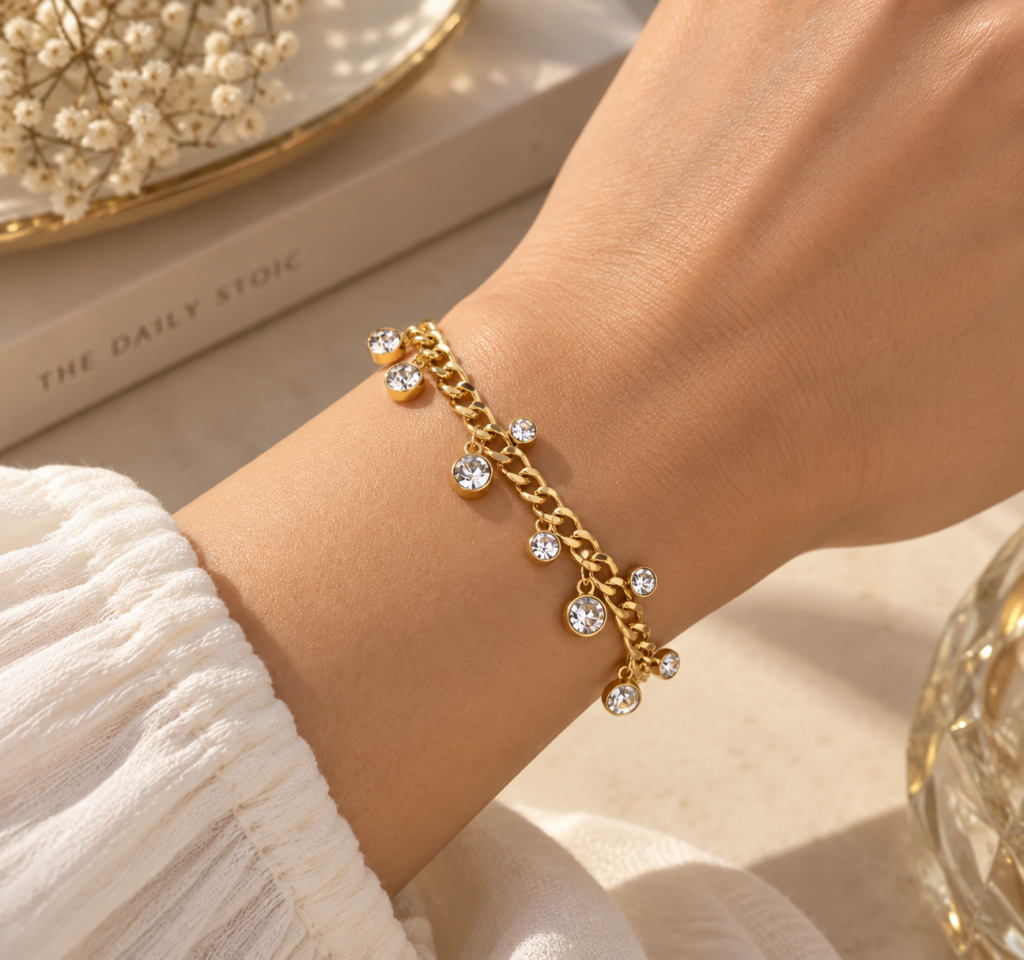 Dainty Crystal Wraparound Bracelet