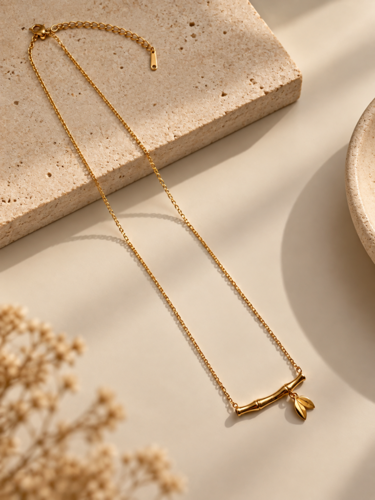 Dainty Bamboo Bar Necklace