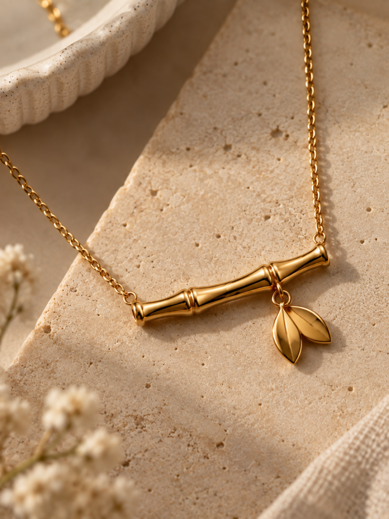 Dainty Bamboo Bar Necklace