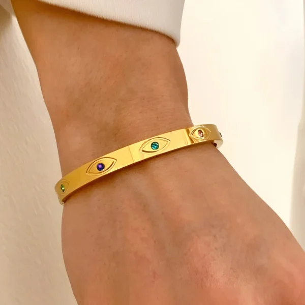 Evil Eye Diamond Studded Bangle - Image 4