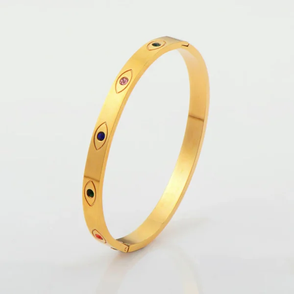 Evil Eye Diamond Studded Bangle - Image 2