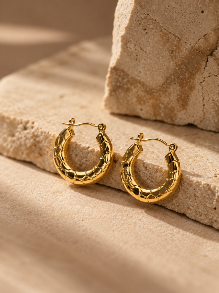 Classic Textured Hoop Earrings