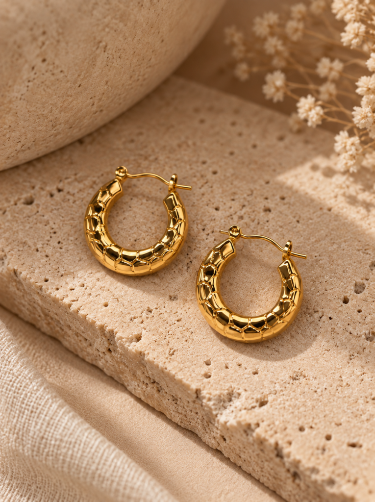 Classic Textured Hoop Earrings