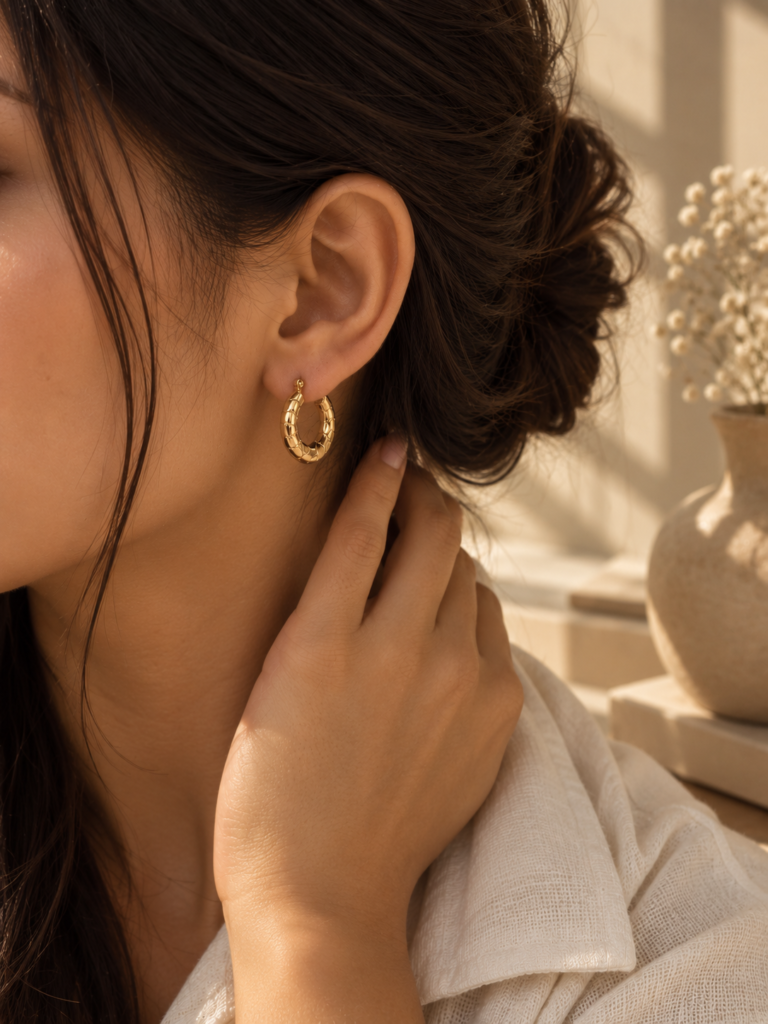 Classic Textured Hoop Earrings
