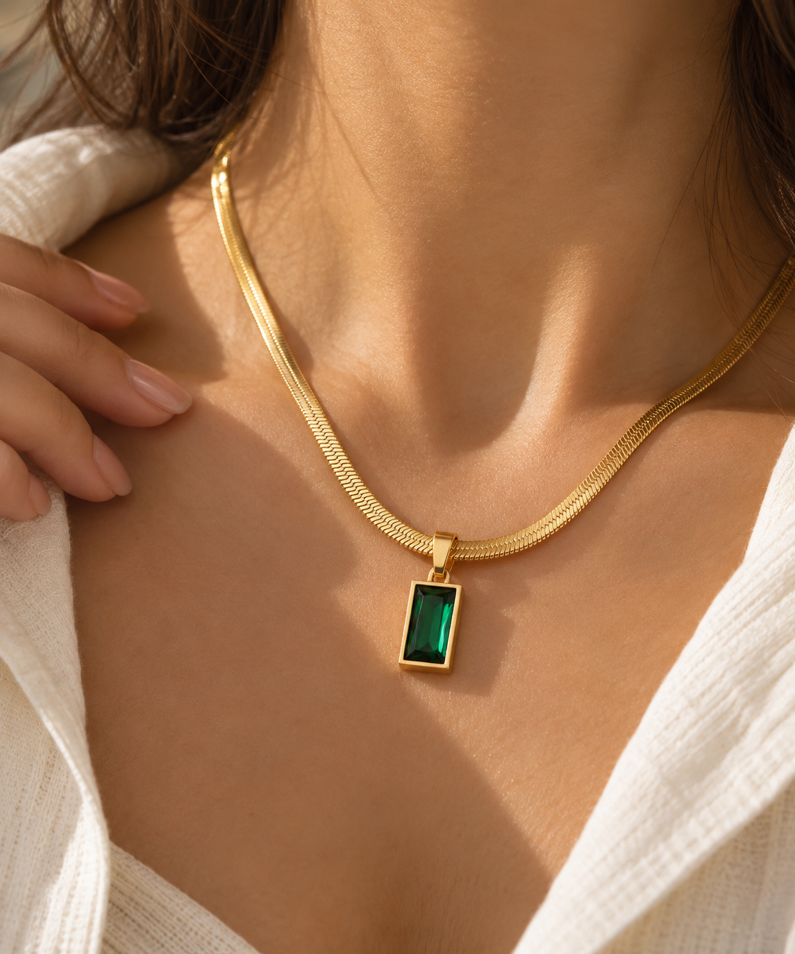 Green Emerald Necklace - Image 1