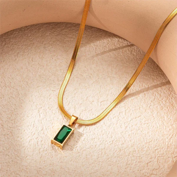 Green Emerald Necklace - Image 4