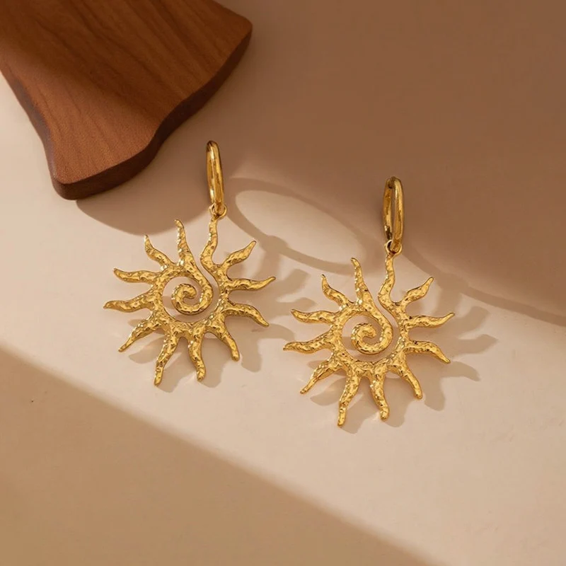 Rising Sun Hoop Earrings