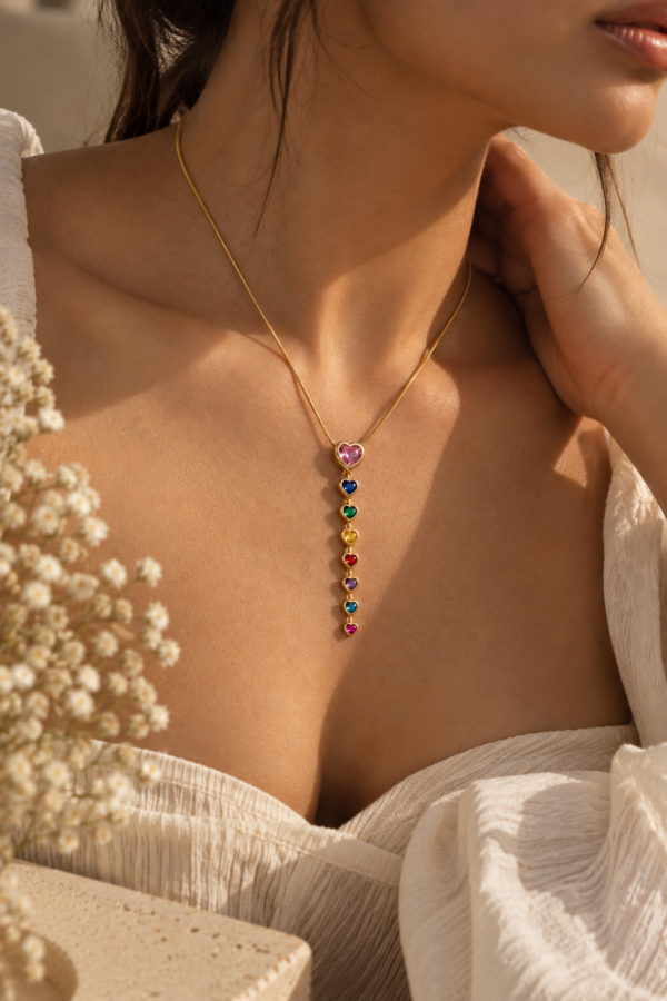 Heart Solitaire Pendant Necklace - Image 1