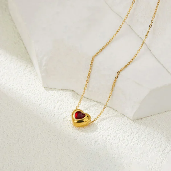 Red Heart Necklace - Image 4
