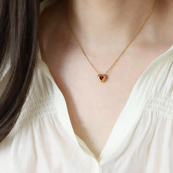 Red Heart Necklace - Image 1