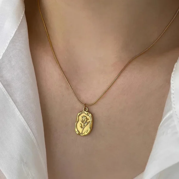 Rose Embedded Necklace - Image 1