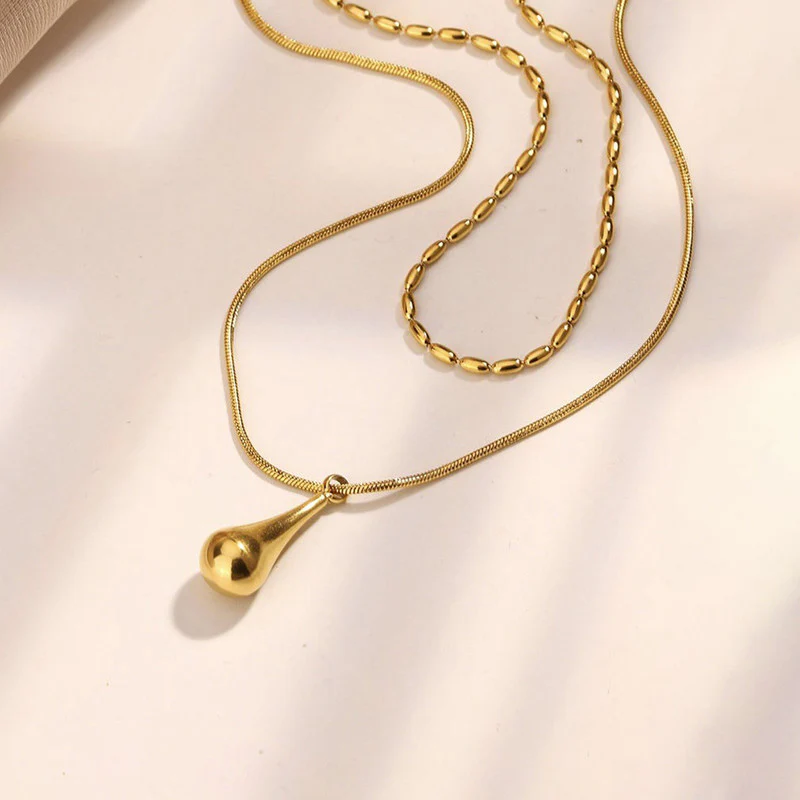 Tear Drop Layered Necklace