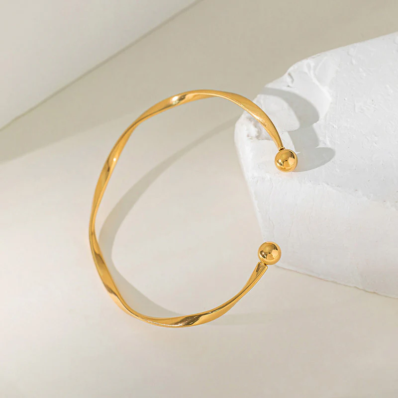 Golden Twisted Cuff Bracelet