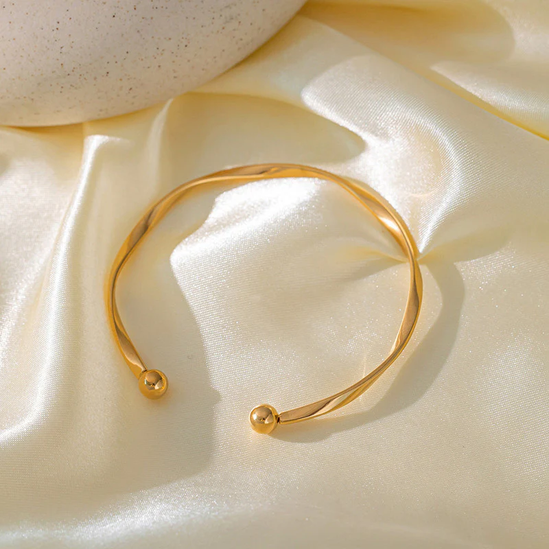 Golden Twisted Cuff Bracelet