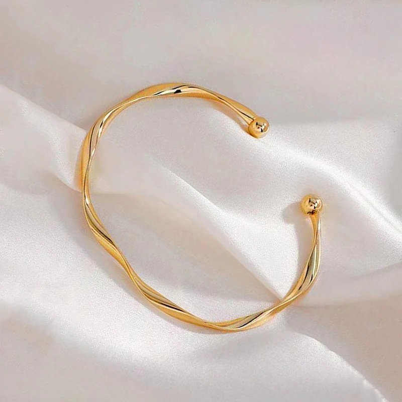 Golden Twisted Cuff Bracelet